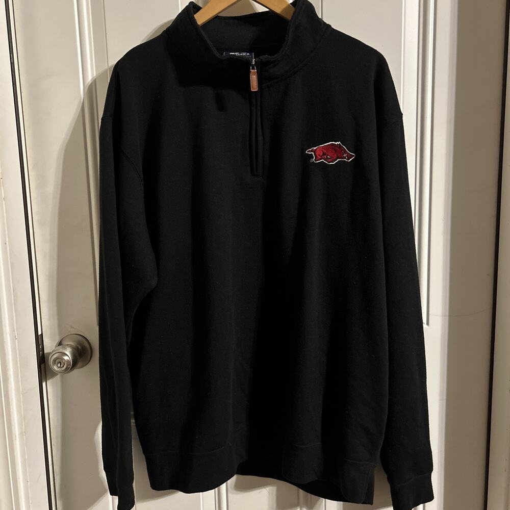 Men's J America Black Arkansas Razorbacks Quarter-Zip Jacket XL
